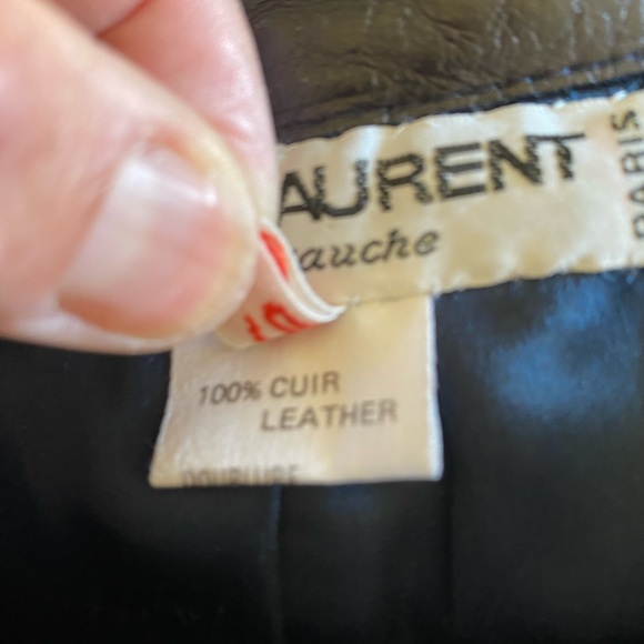 Saint Laurent genuine black leather mid length skirt. Vintage - Picture 5 of 11